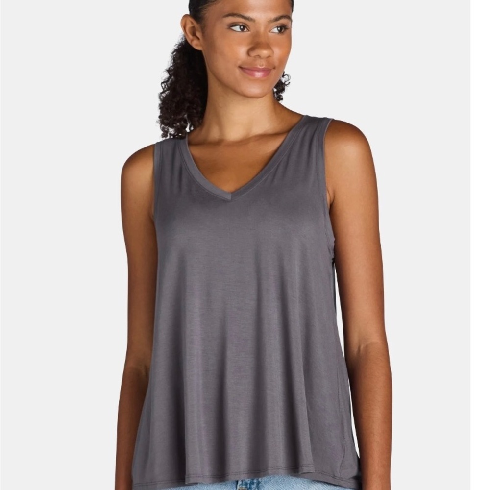 TIME and TRU Womens Tank Top Size Medium 8-10 Relaxed Fit Sleeveless Gray  New